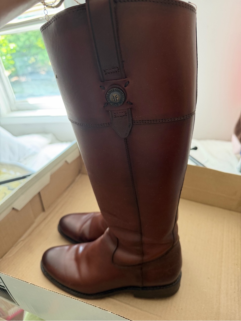FRYE AND CO. Women's Tall Leather Riding Boots in Brown - Picture 3 of 8